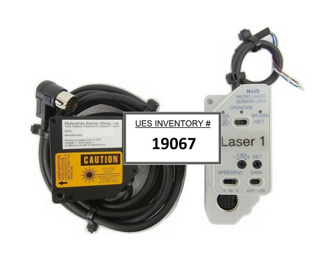 Used Matsushita LM10 Series NAiS Micro Laser Controller ANR5131 & Sensor ANR11501 Set