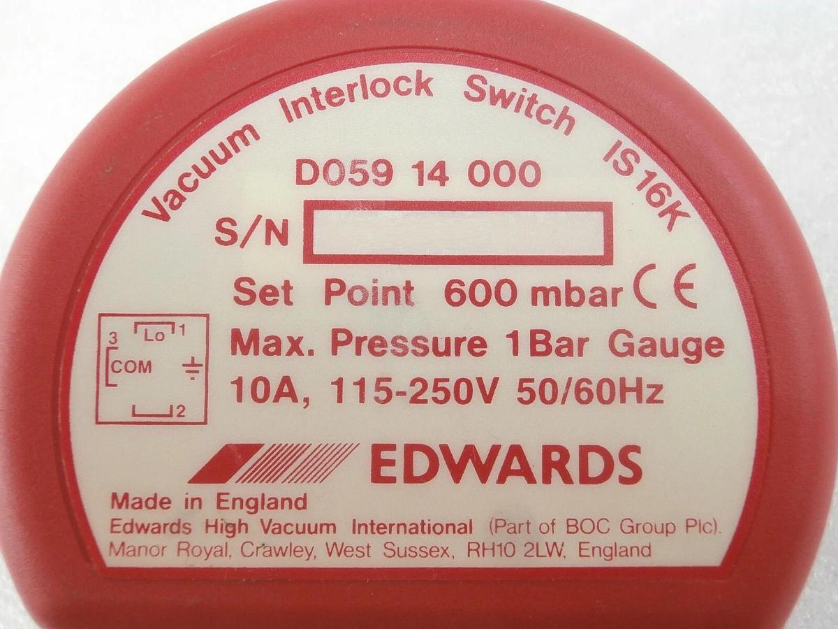 Used Edwards D059 14 000 Vacuum Interlock Switch IS16K Reseller Lot of 12 Working