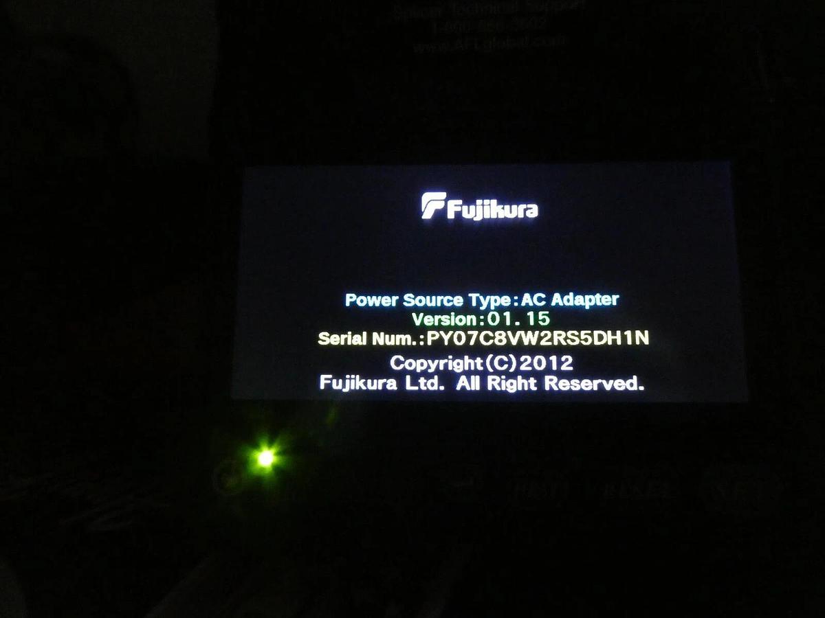 Used Fujikura 12S Fiber Optic Fusion Splicer Version 01.15 Working