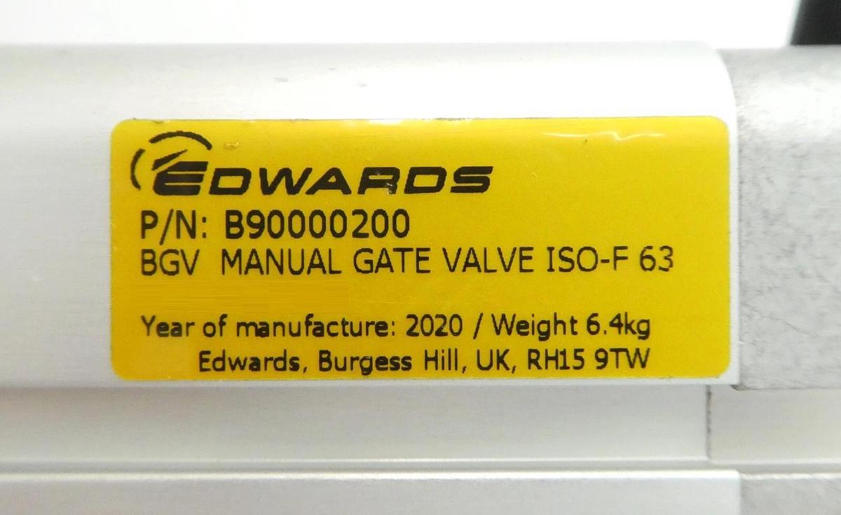 Used VAT B90000200 BGV Manual Gate Valve ISO-F 63 Edwards Working Surplus