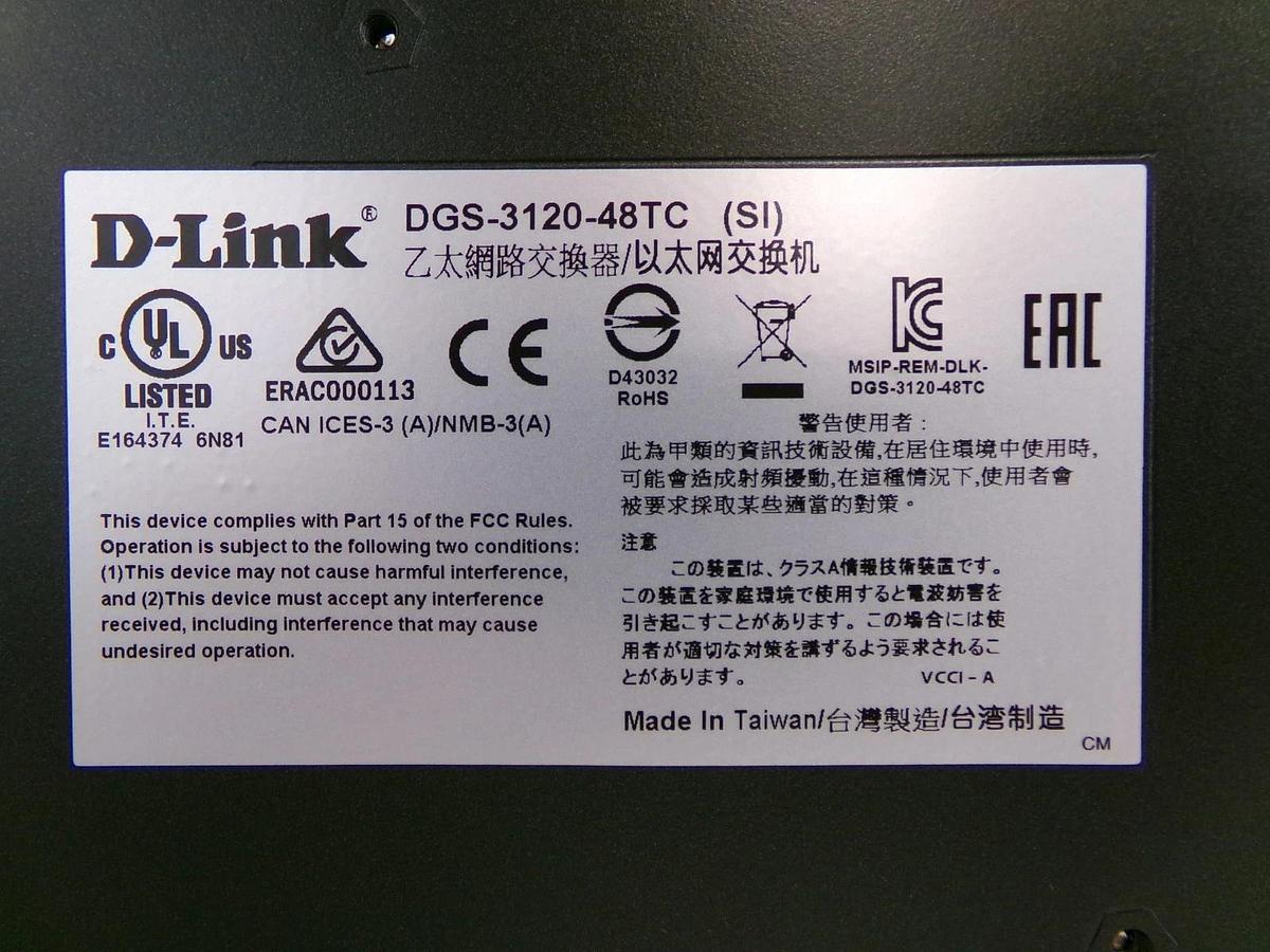 Used D-Link DGS-3120-48TC 24-Port Ethernet Switch xStack AMAT 0190-62140 New