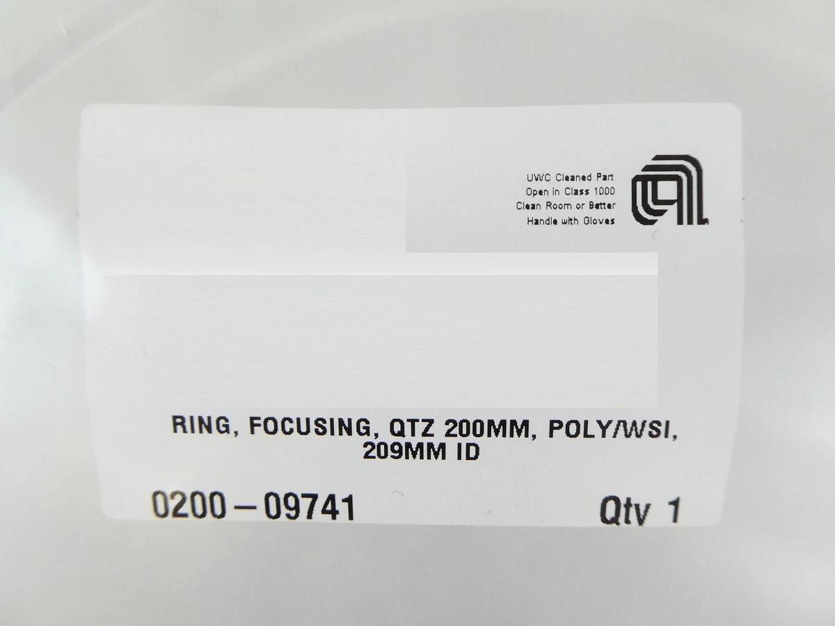 AMAT Applied Materials 0200-09741 200mm Quartz Focusing Ring POLY.WSI New