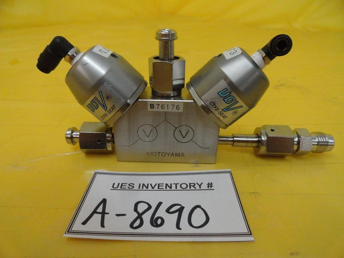 Used Motoyama SUSF316L 3-Way Diaphragm Valve Normally Open 10K-1/4 Used Working