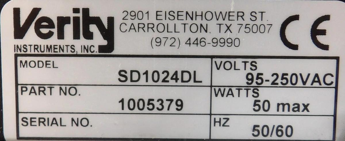 Used Verity Instruments 1005379 Spectrograph SD1024DL VI5.11 Working
