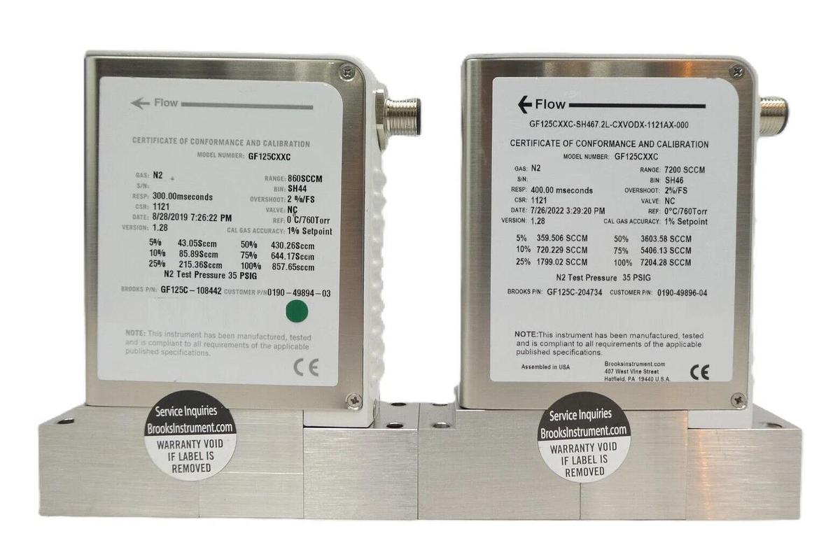 Used Brooks Instrument GF125C Mass Flow Controller MFC GF125CXXC Lot of 10 Working