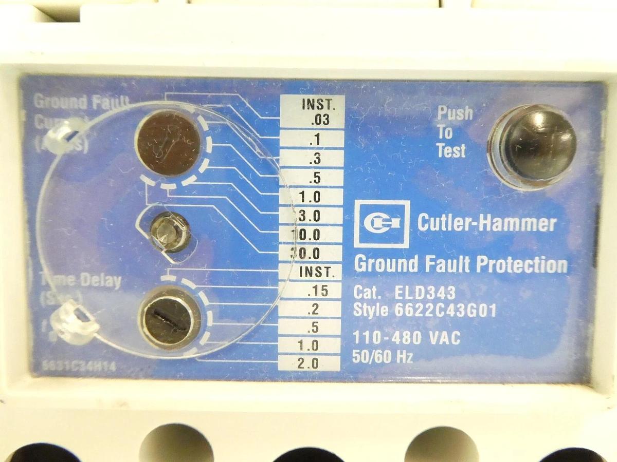 Used Cutler-Hammer ELHKD3400A08 3-Pole Industrial Circuit Breaker ELHKD Working