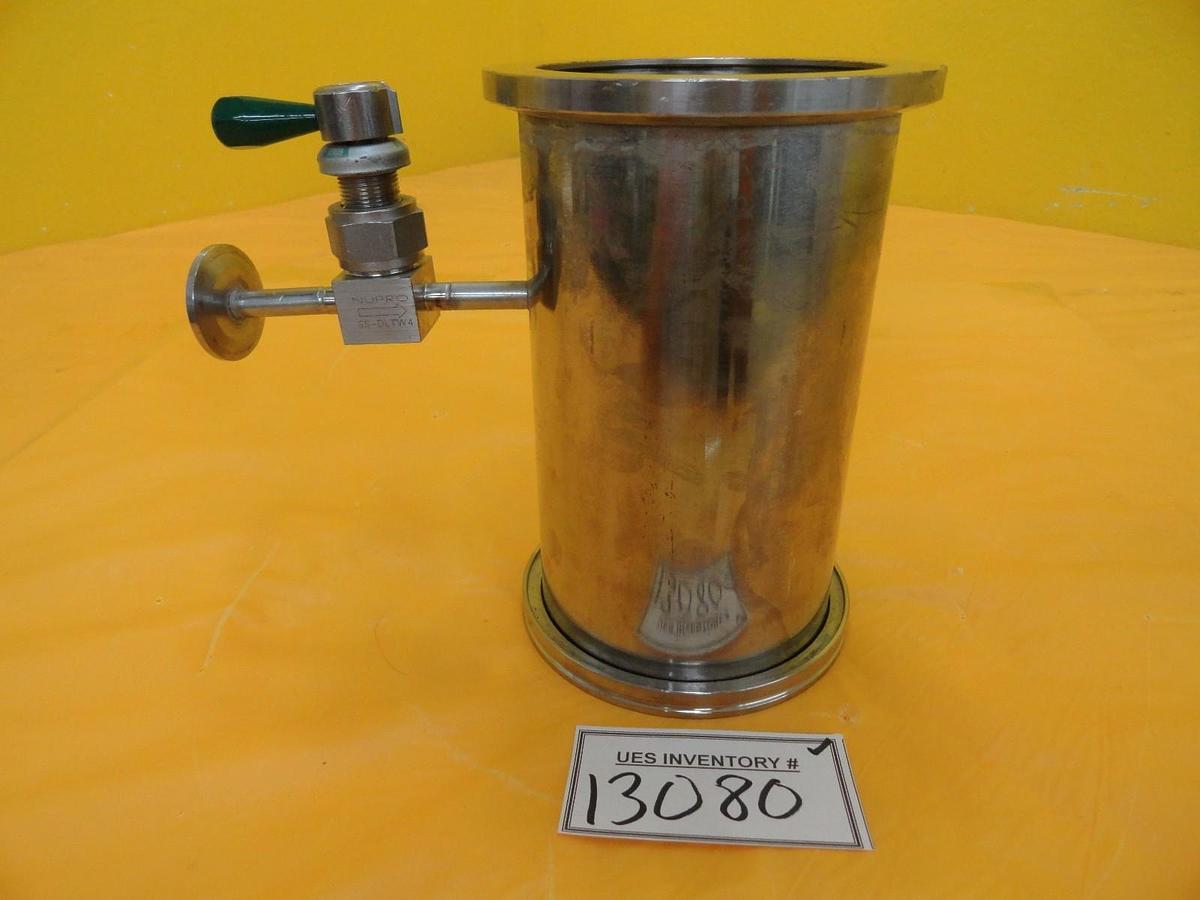 Used Fuji Seiki High Vacuum Nipple Tee Stainless QF100 ISO-LF to ISO100 SS-DLTW4 Used