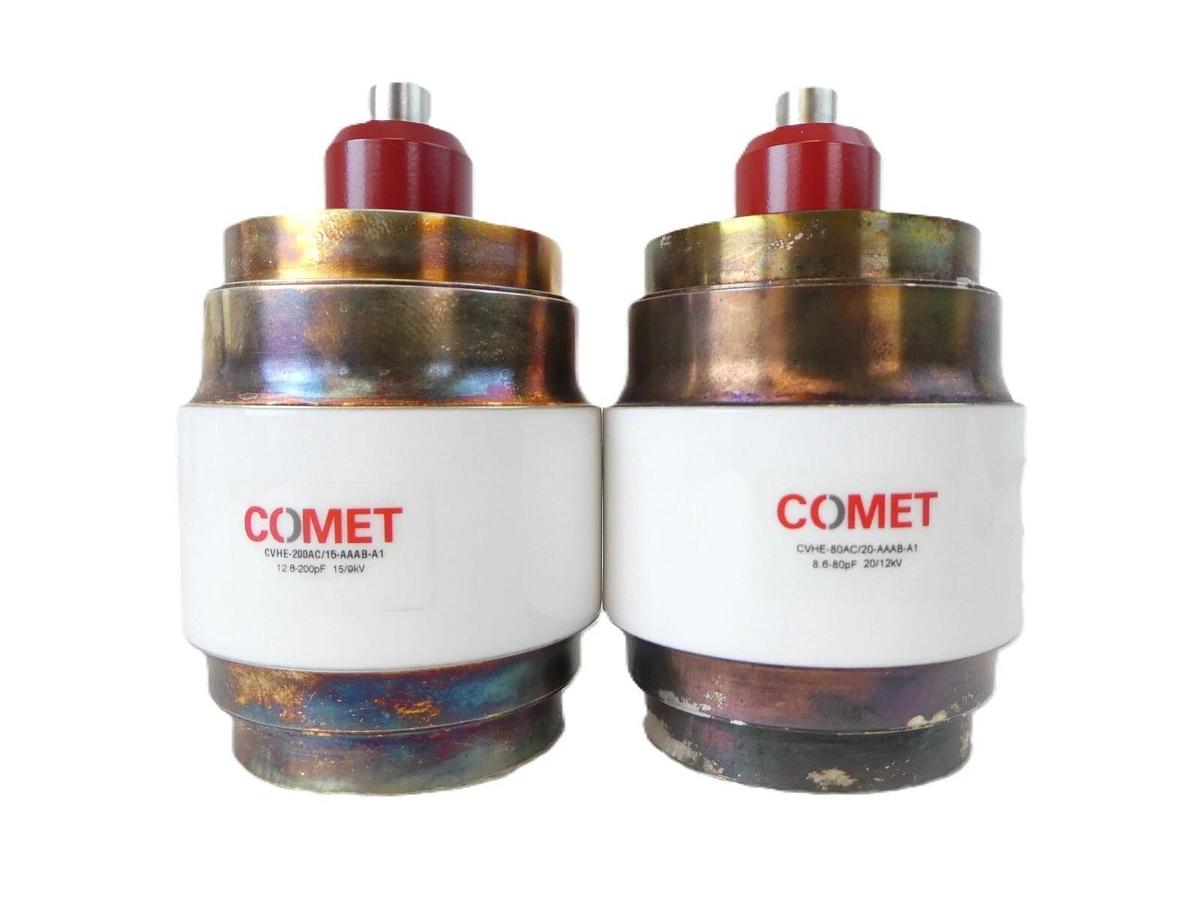 Used Comet CVHE Vacuum Variable Capacitor RF CVHE-80AC/20 CVHE-200AC/15 Lot of 2