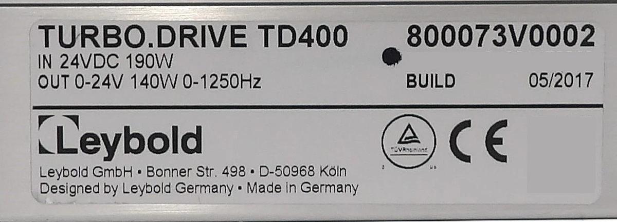Used TD400 Leybold 800073V0002 Turbomolecular Pump Controller Lot of 3 Working