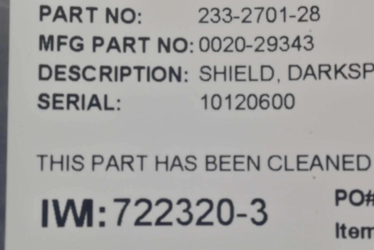 Used Applied Materials 0020-29343 Dark Space Shield