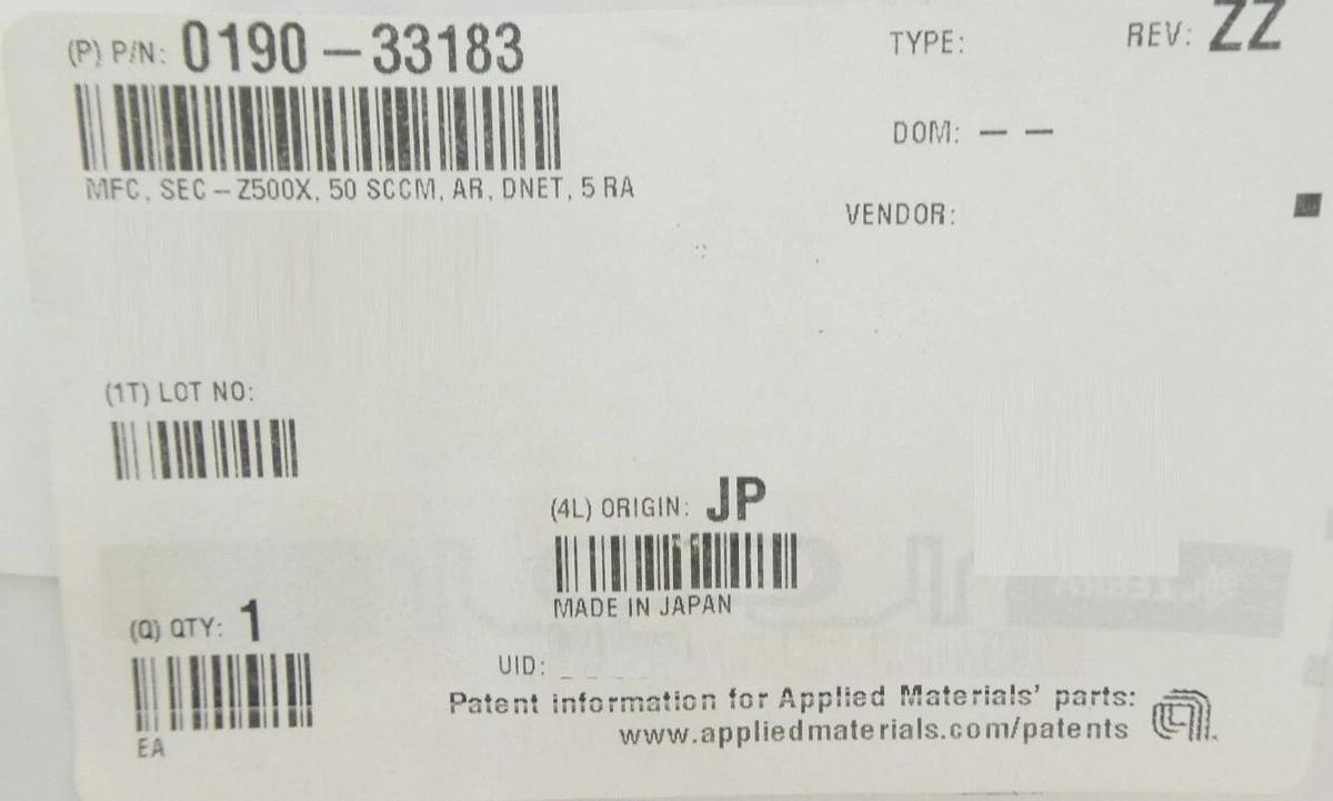 Horiba STEC SEC-Z514MGX Mass Flow Controller MFC 50 SCCM Ar AMAT 0190-33183 New
