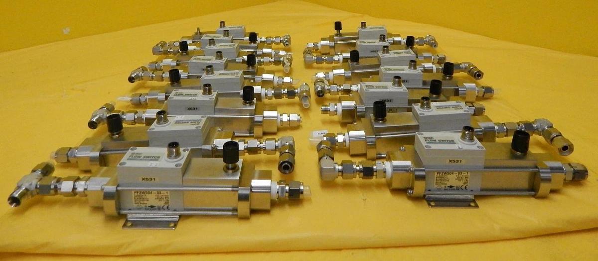 Used SMC PF2W504-03-1 Water Flow Switch Assembly Reseller Lot of 15 Used Working