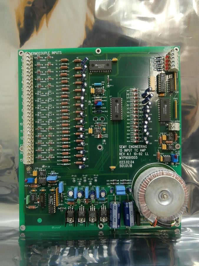 Used Semy Engineering 501.01.18 15 Input TC AMP Board PCB MYP9001005 Used Working