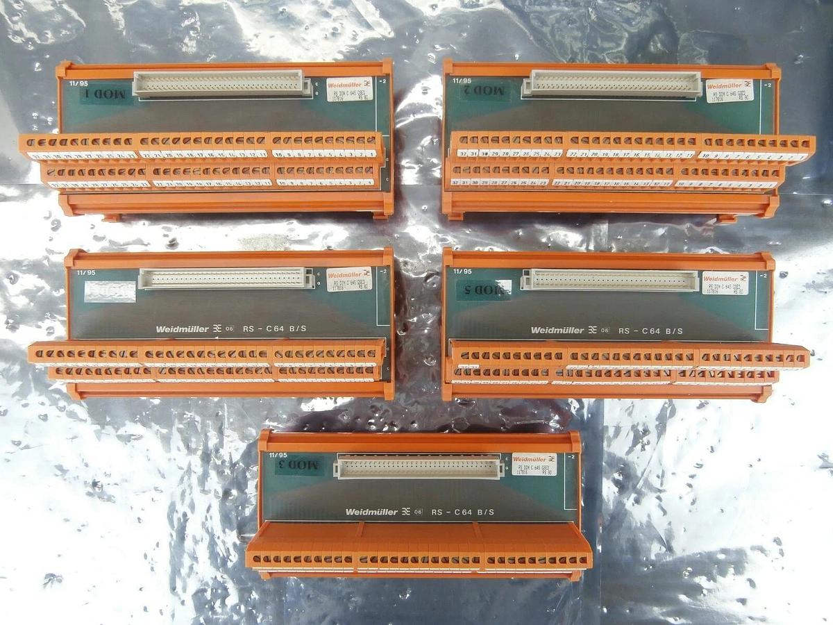 Used Weidmuller 117816 PLC Interface Unit RS-C64 B/S Reseller Lot of 5 Used Working