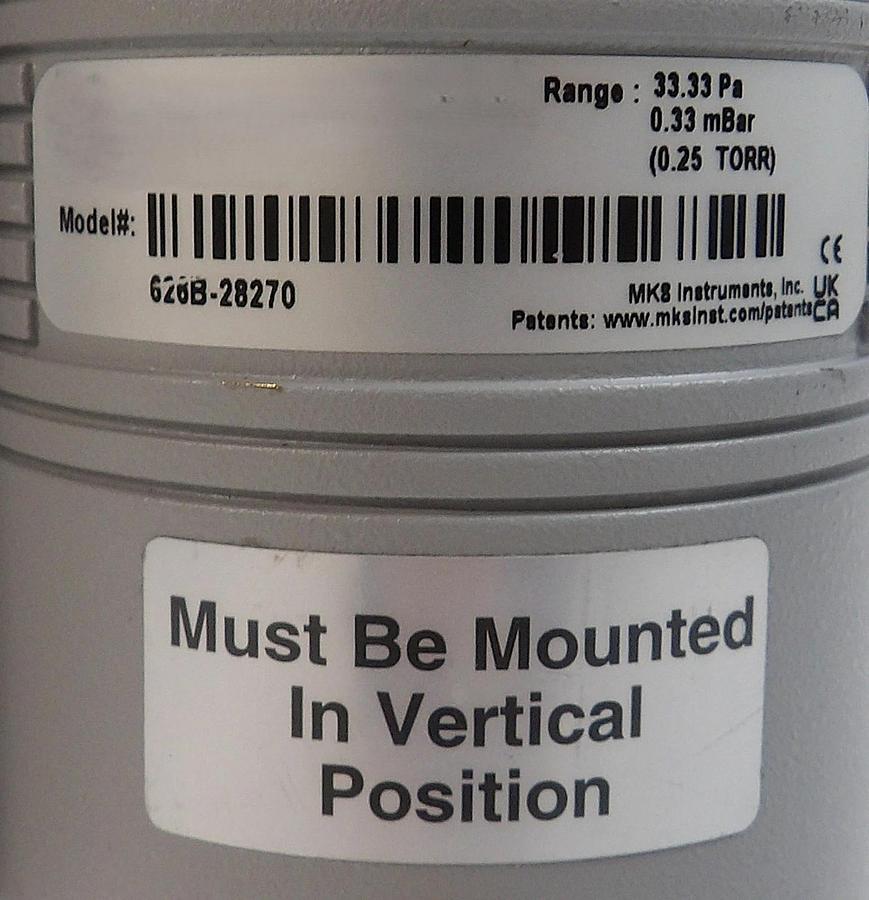 Used MKS Instruments 626B-28270 Baratron Capacitance Manometer Lot of 2 Surplus