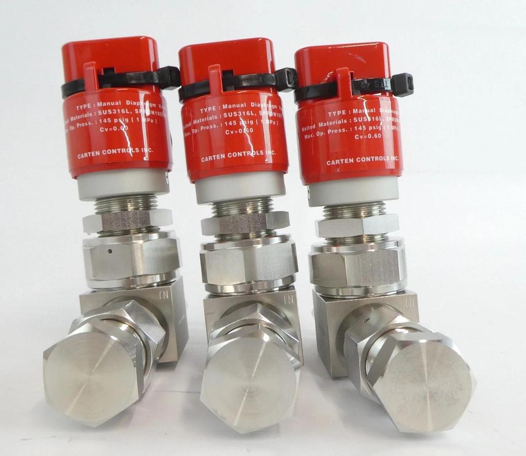 Used Fujikin 316L Manual Diaphragm Valve Reseller Lot of 9 Working Surplus