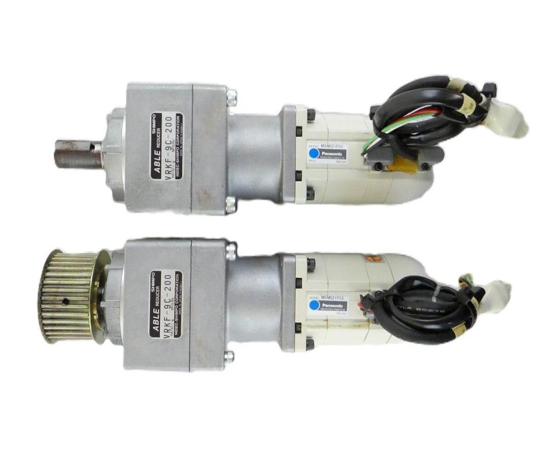 Used Panasonic MSM021P33 AC Servo Motor Gearhead VRKF-9C-200 lot of 2 Working
