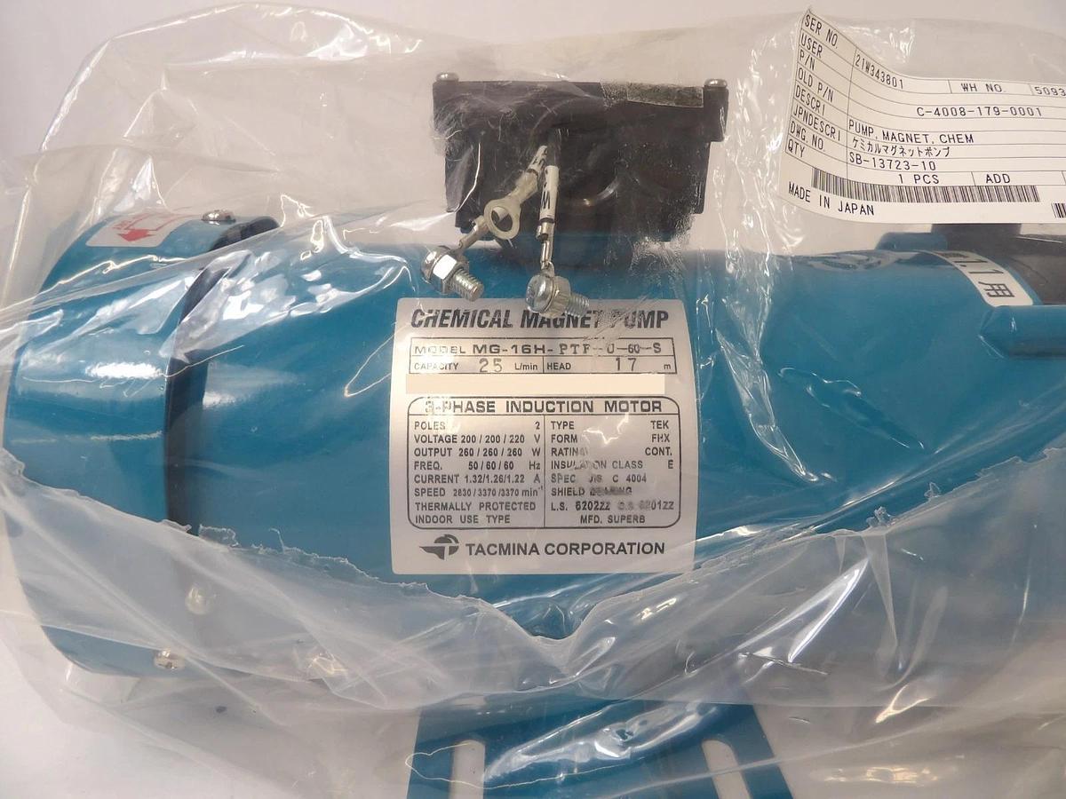 Refurbished Tacmina MG-16H-PTF-U-60-S Chemical Magnet Pump Ebara C-4008-179-0001 Refurbished
