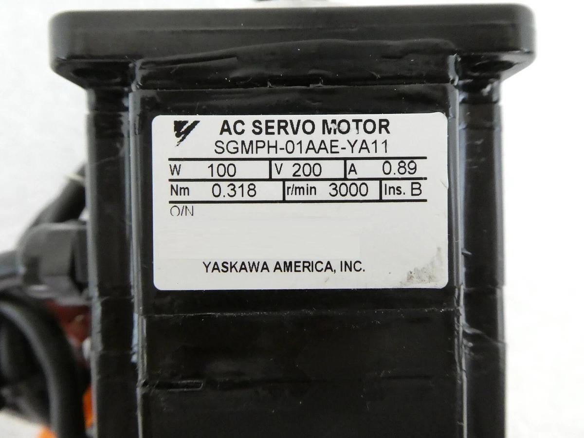 Used Yaskawa Electric SGMPH-01AAE-YA11 AC Servo Motor Reseller Lot of 2 Working