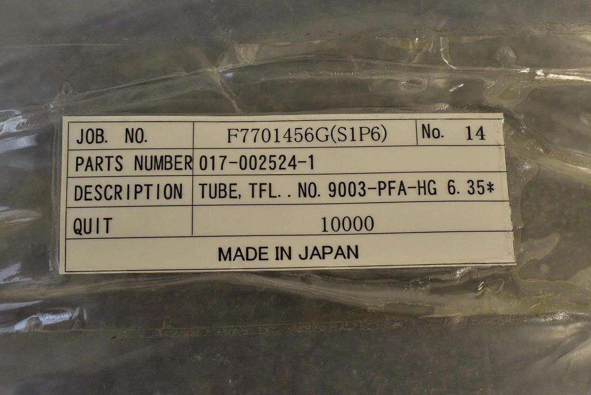 Used TEL Tokyo Electron 017-002524-1 Tube TFL 6.35 9003-PFA-HG New Surplus