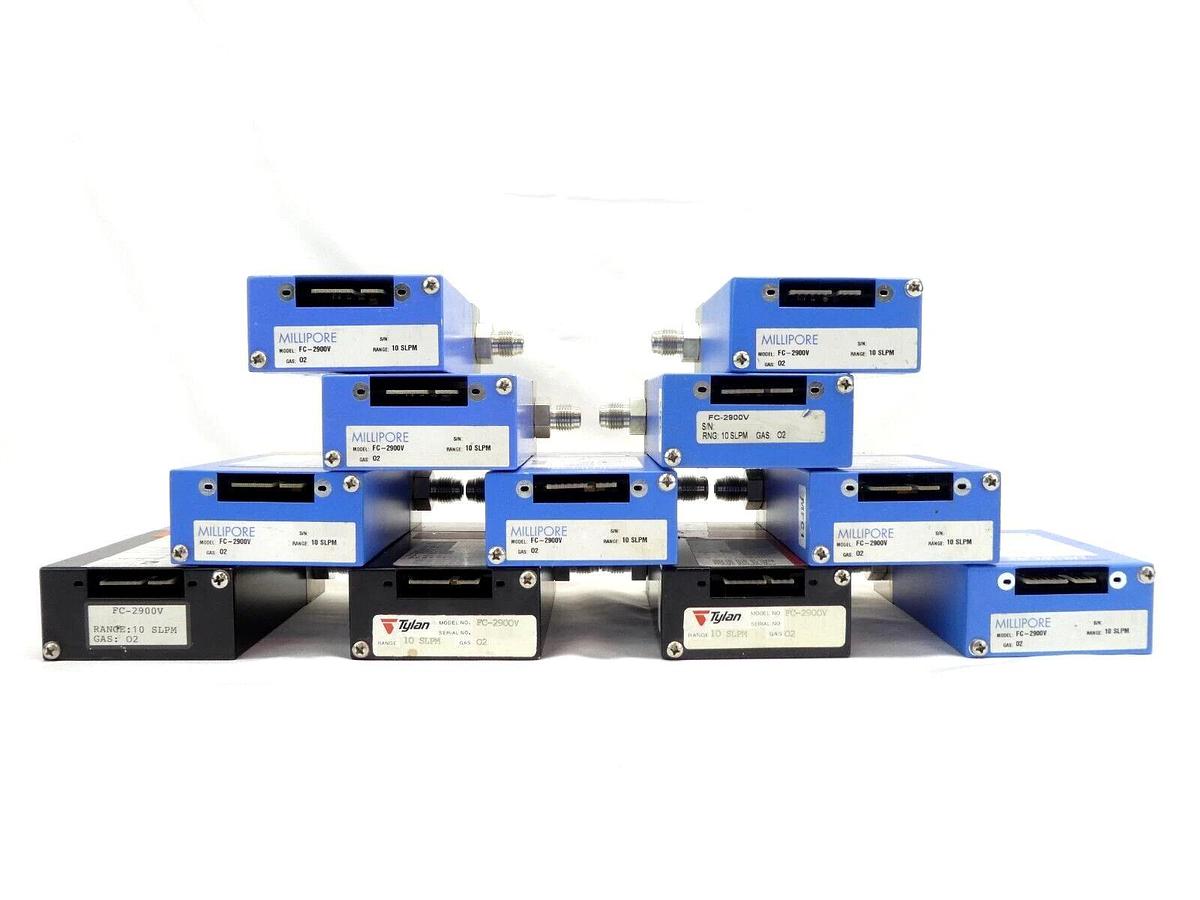 Used Millipore Tylan FC-2900V Mass Flow Controller MFC 10 SLPM O2 Reseller Lot of 11