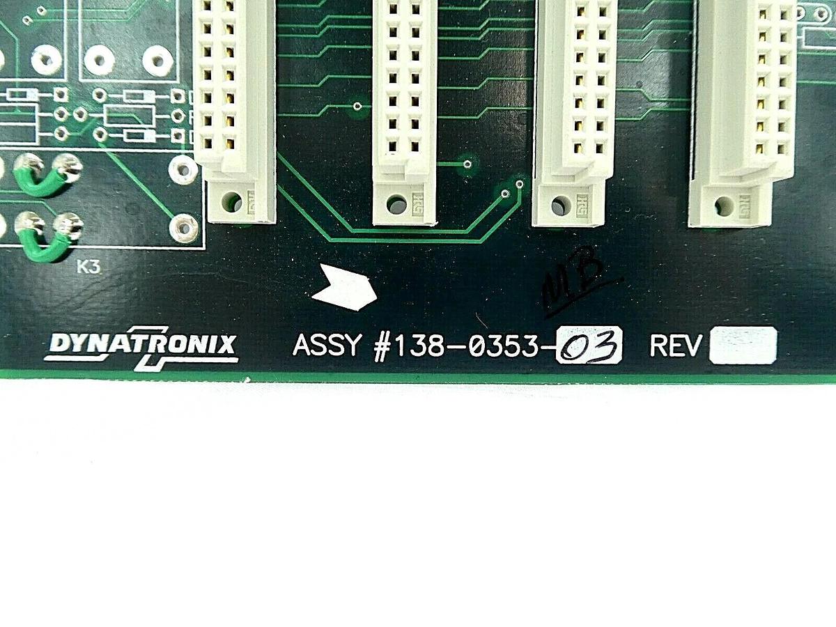 Used Dynatronix 138-0353-03 Backplane Board PCB 190-0353-01 Working Surplus