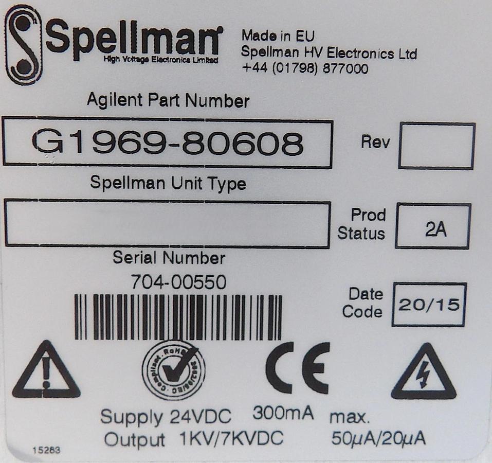 Used Spellman MCP6P/I12/704 High Voltage Power Supply Working Surplus