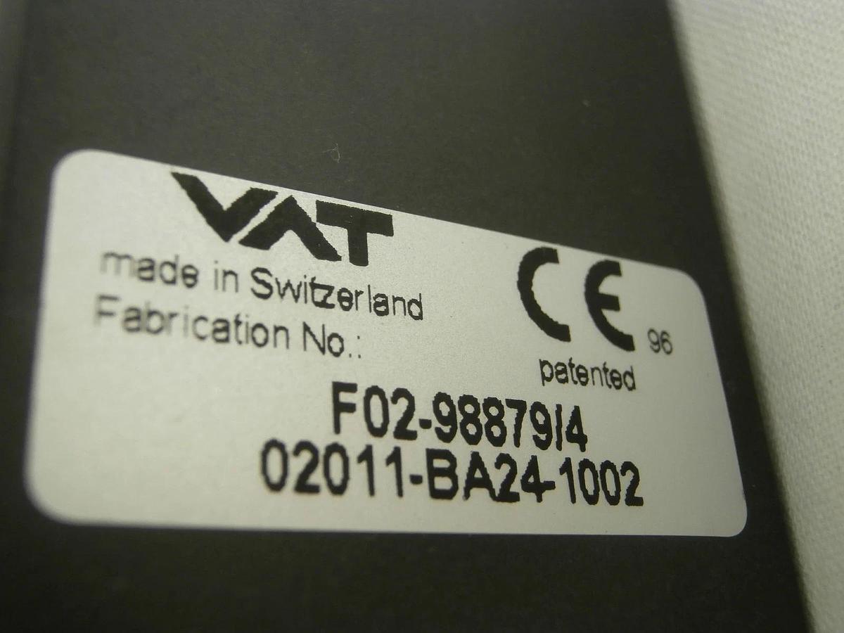 Used VAT 02011-BA24-1002 Vacuum Gate Valve MONOVAT Nordiko 9550 Used Working