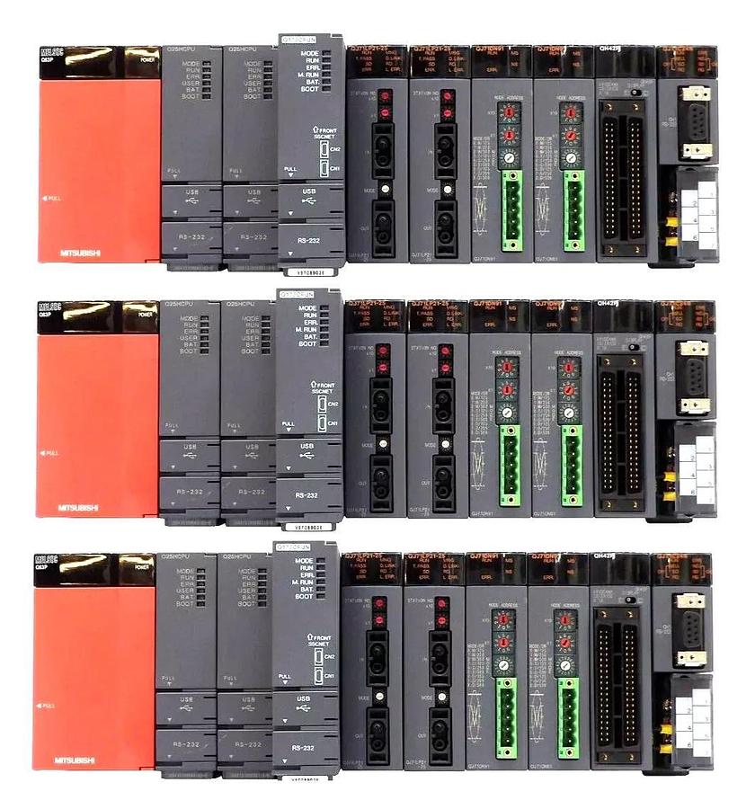 Used Mitsubishi MELSEC-Q PLC Control Assembly Q25HCPU Q173CPUN Lot of 3 Working Spare