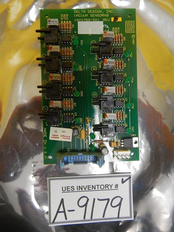 Used Delta Design 1900769-501 Vacuum Sensor X8 Board PCB Rev. E Used Working