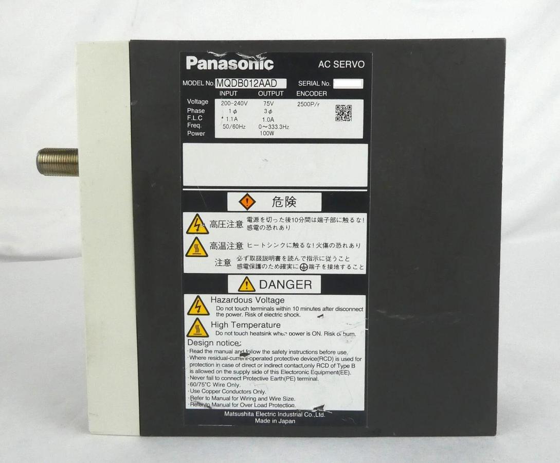 Used Panasonic MQDB012AAD AC Servo Driver 100w Working Surplus