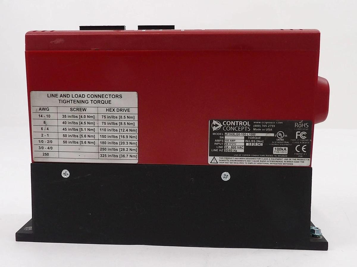 Used Control Concepts uFIHXLG0-100-L1000 SCR Controller Module MicroFUSION Working