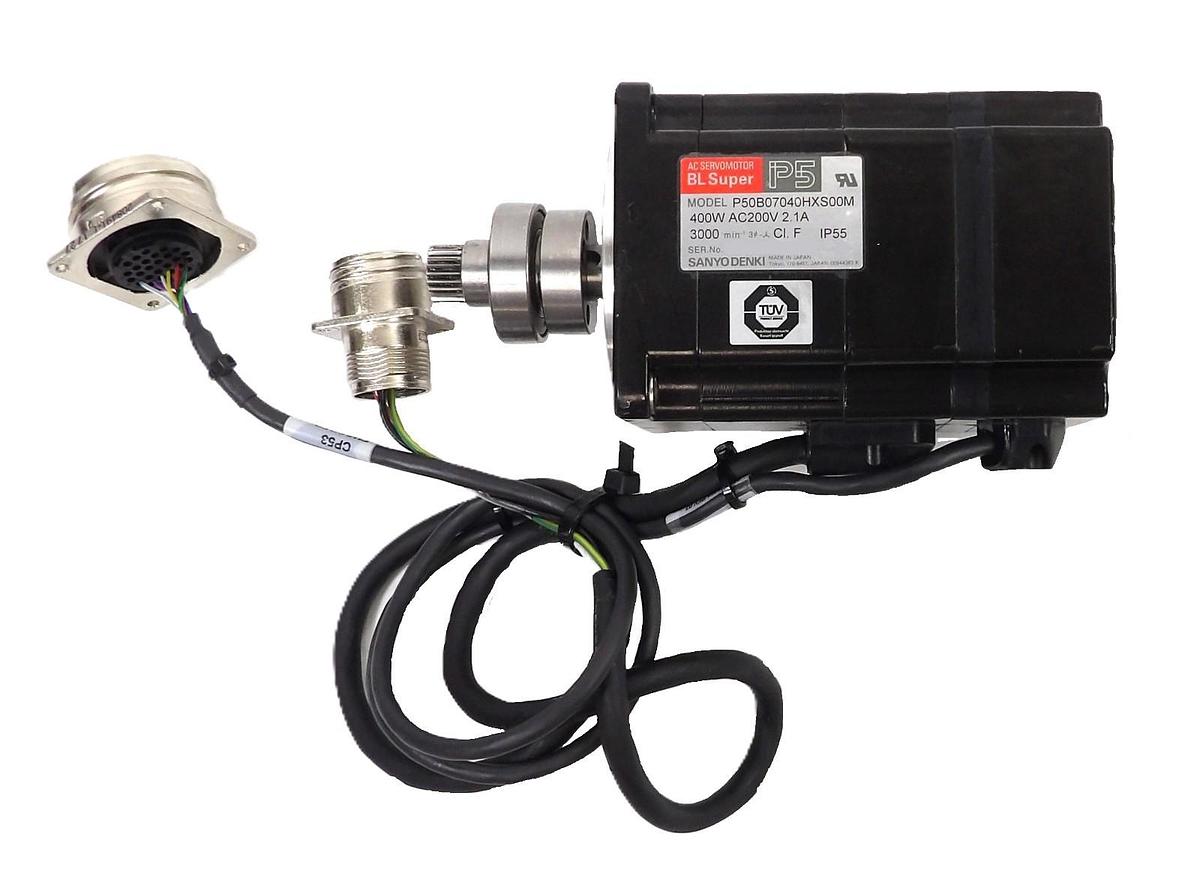 Used Sanyo Denki P50B07040HXS00M AC Servo Motor BL Super P5 Working