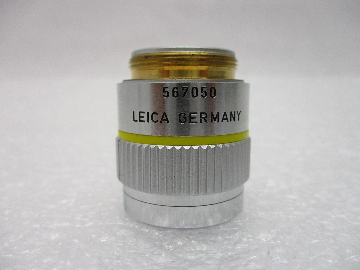 Used Leica 567050 Microscope Objective PL Fluotar 10x/0.25 ∞/- with Sleeve Working