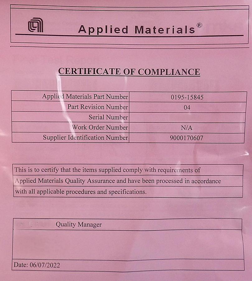 AMAT Applied Materials 0195-15845 XP+ CIOCNG ECAT Etch Producer New