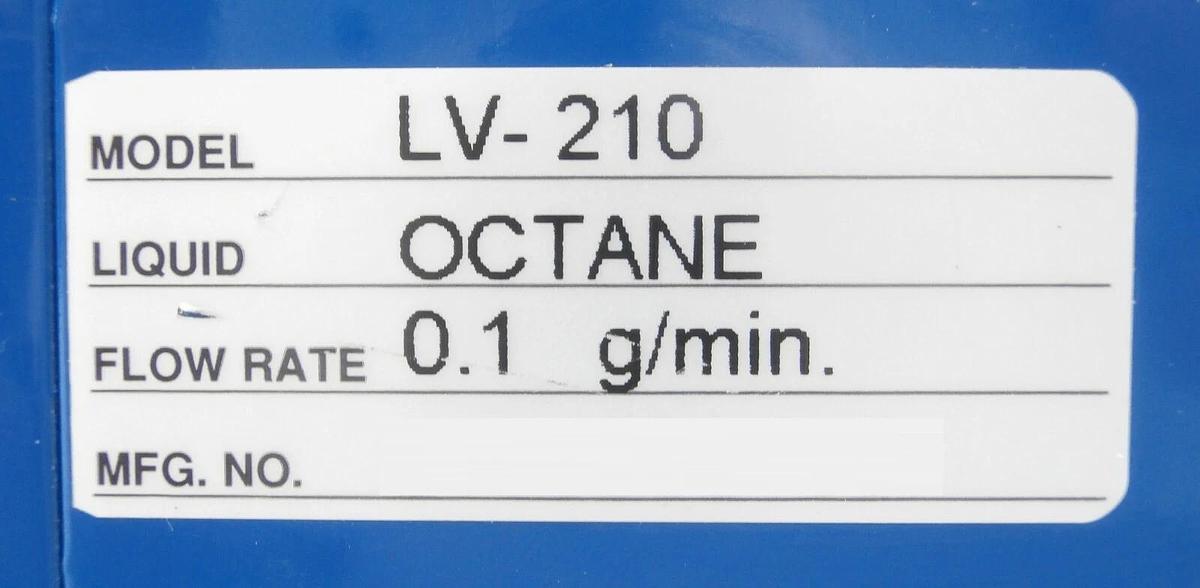 Used STEC LV-210 Liquid Mass Flow Meter 0.1 g/min Octane Working Surplus