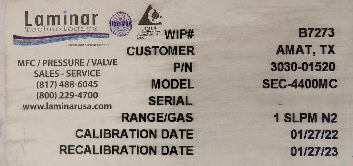 STEC SEC-4400MC Mass Flow Controller MFC 1000 SCCM N2 New Surplus