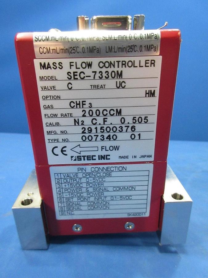Used Horiba STEC SEC-7330M Mass Flow Controller CHF3 200CCM Lot of 2 Used Working