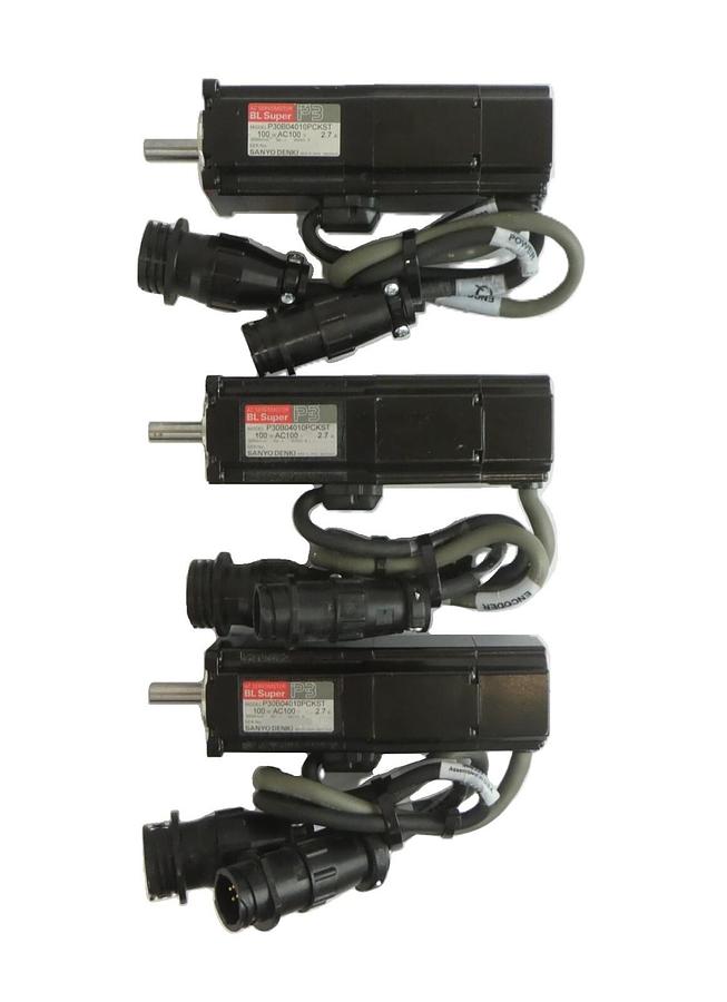 Used Sanyo Denki P30B04010PCKST AC Servo Motor BL Super Reseller Lot of 3 Working