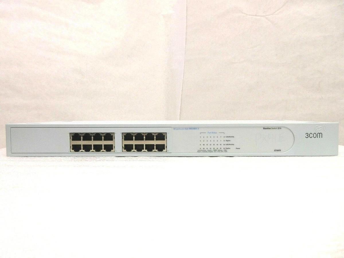 Used 3Com 1647-010-010-2.00 Baseline Switch 2016 3C16470 AMAT Quantum X Used Working