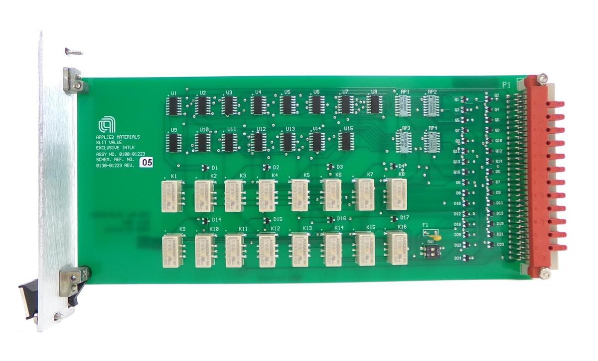 Used AMAT Applied Materials 0100-01223 Slit Valve Exclusive Interlock PCB Card Spare