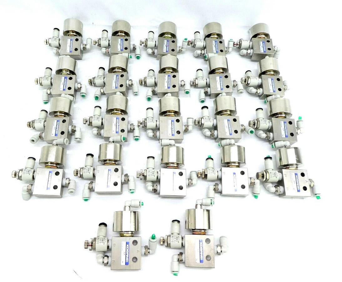 Used Koganei 31P Air-Piloted Valve TAC 34AL Operator TEL Lithius Lot of 22 Working
