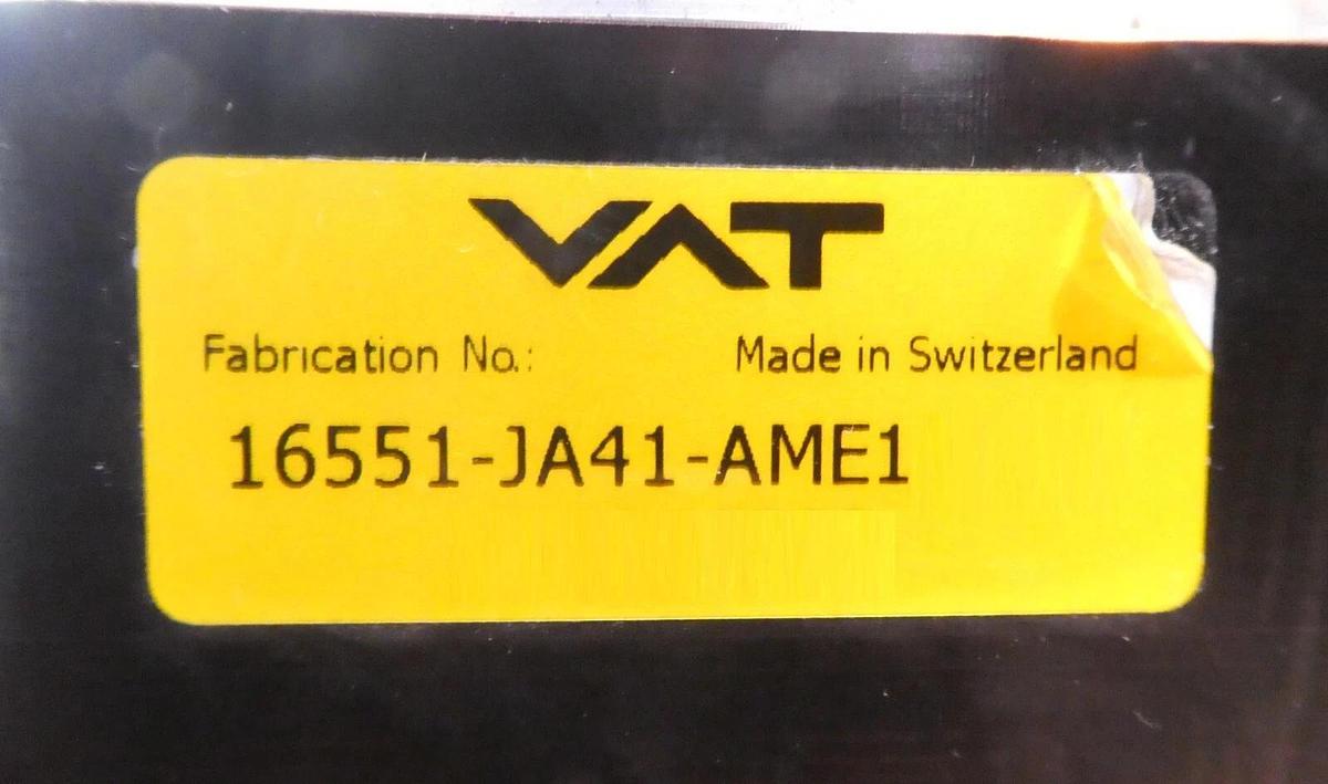 Used VAT 16551-JA41-AME1 Pneumatic Pendulum Valve Aluminum Working Surplus