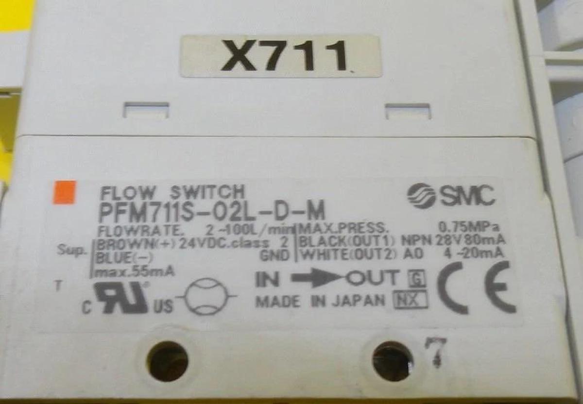 Used SMC PFM711S-02L-D-M Digital Flow Switch X711 Used Working