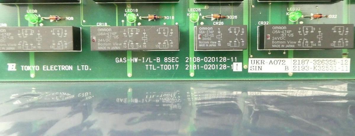Used TEL Tokyo Electron 2181-020128-11 Gas I/L Board PCB GAS-HW-I/L-B 8SEC Working