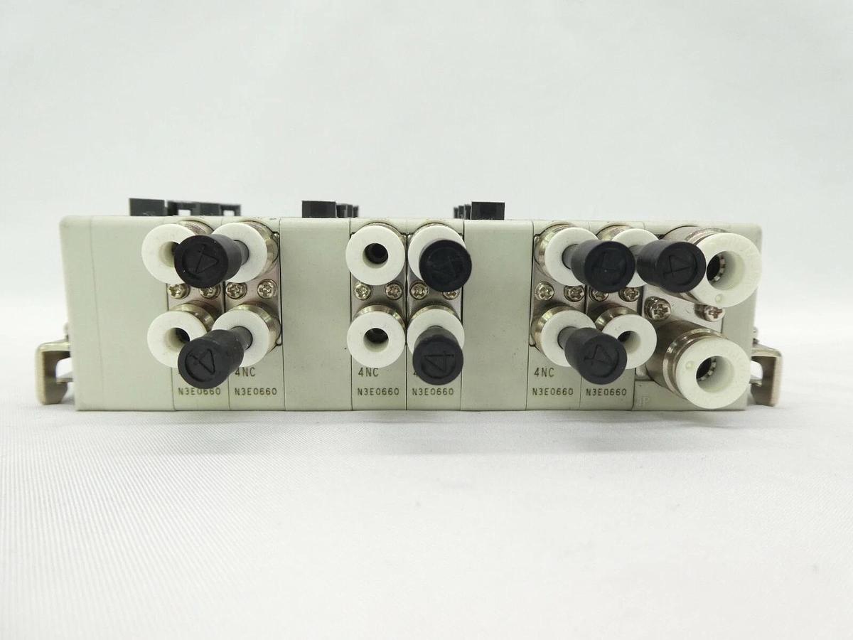 Used CKD N4E0 Series 6-Port Pneumatic Manifold NE40-ER Lot of 2 TEL Lithius Working