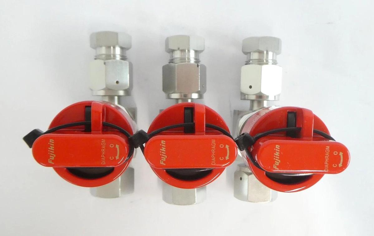 Used Fujikin 316L Manual Diaphragm Valve Reseller Lot of 9 Working Surplus