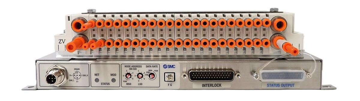 Used SMC IN587-21 21-Port Pneumatic Manifold SJ2A60T-5NFZ-N1-X21 AMAT New Surplus