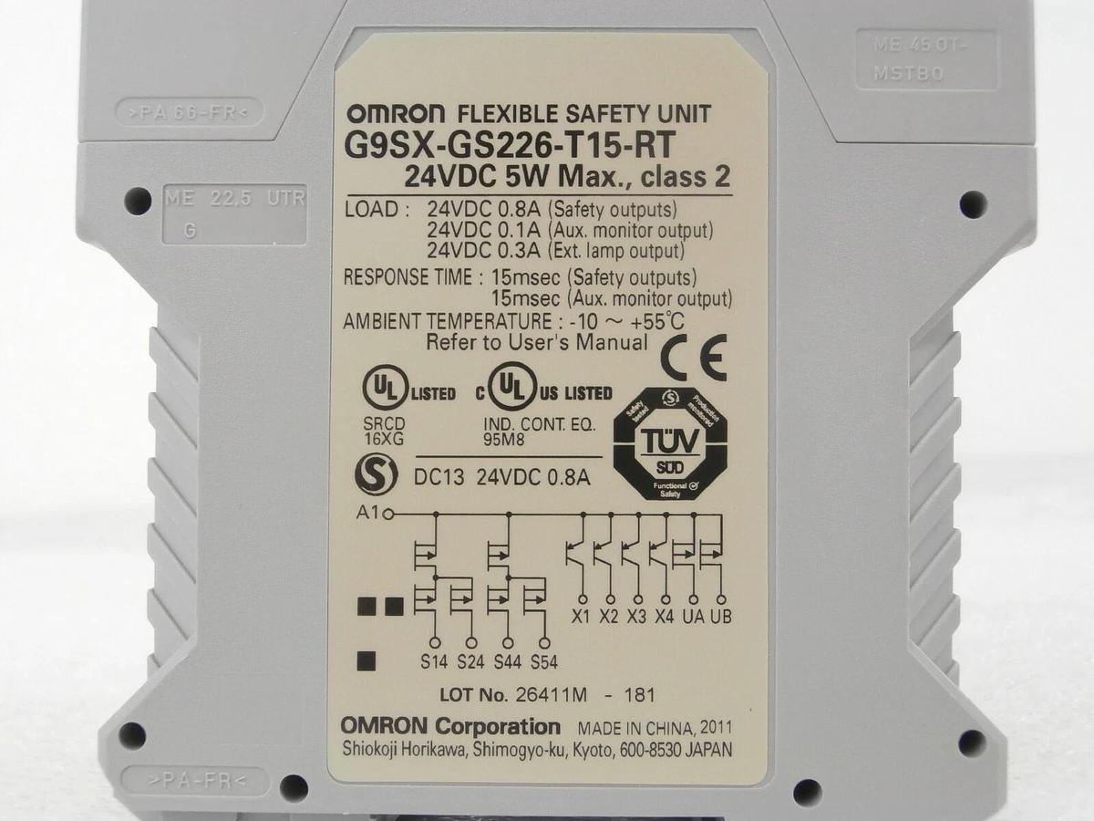 Used Omron G9SX-GS226-T15-RT Safety System Set of 3 G9SX-BC202-RT G9SX-NS202-RT Spare