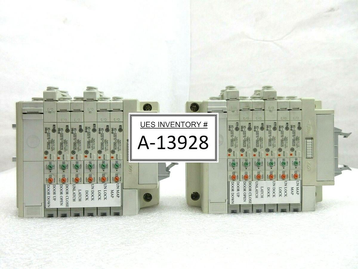 Used SMC 6-Port Pneumatic Manifold SZ3260-5LOZD-C4 SZ3360-5LOZD-C4 Lot of 2 Used